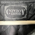 Vintage Cowboy Hardware Embroidered Logo Canvas Vest Black