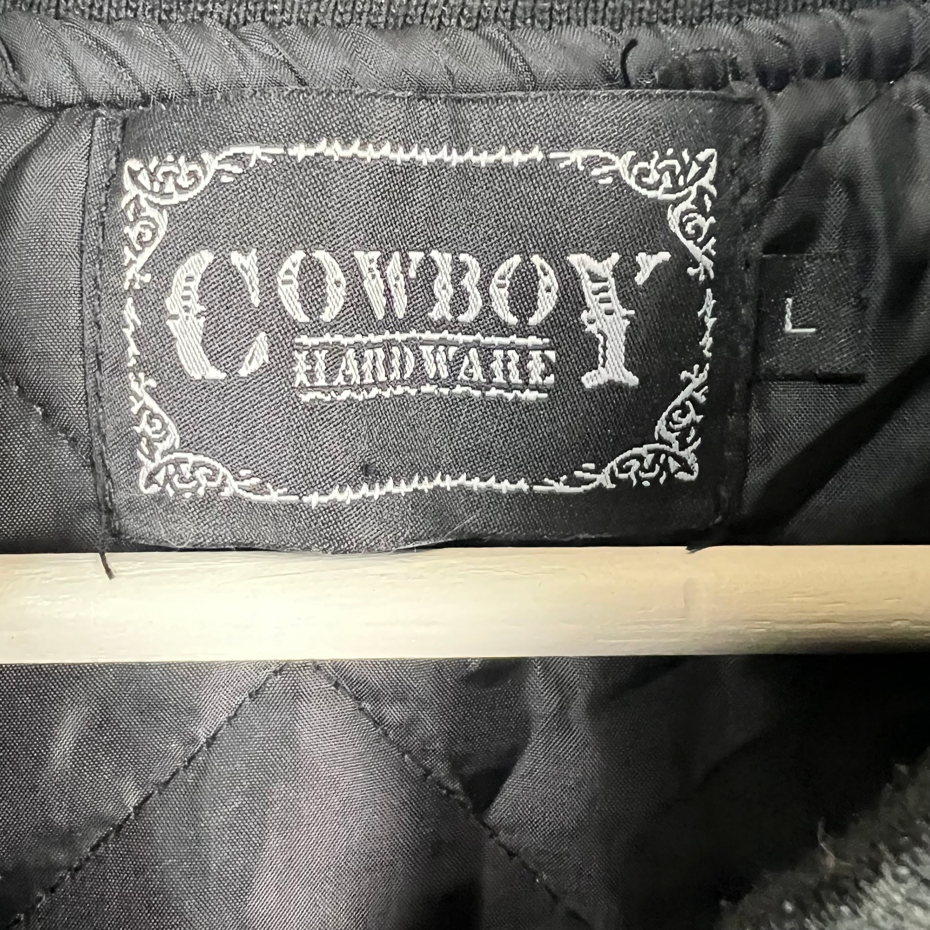 Vintage Cowboy Hardware Embroidered Logo Canvas Vest Black