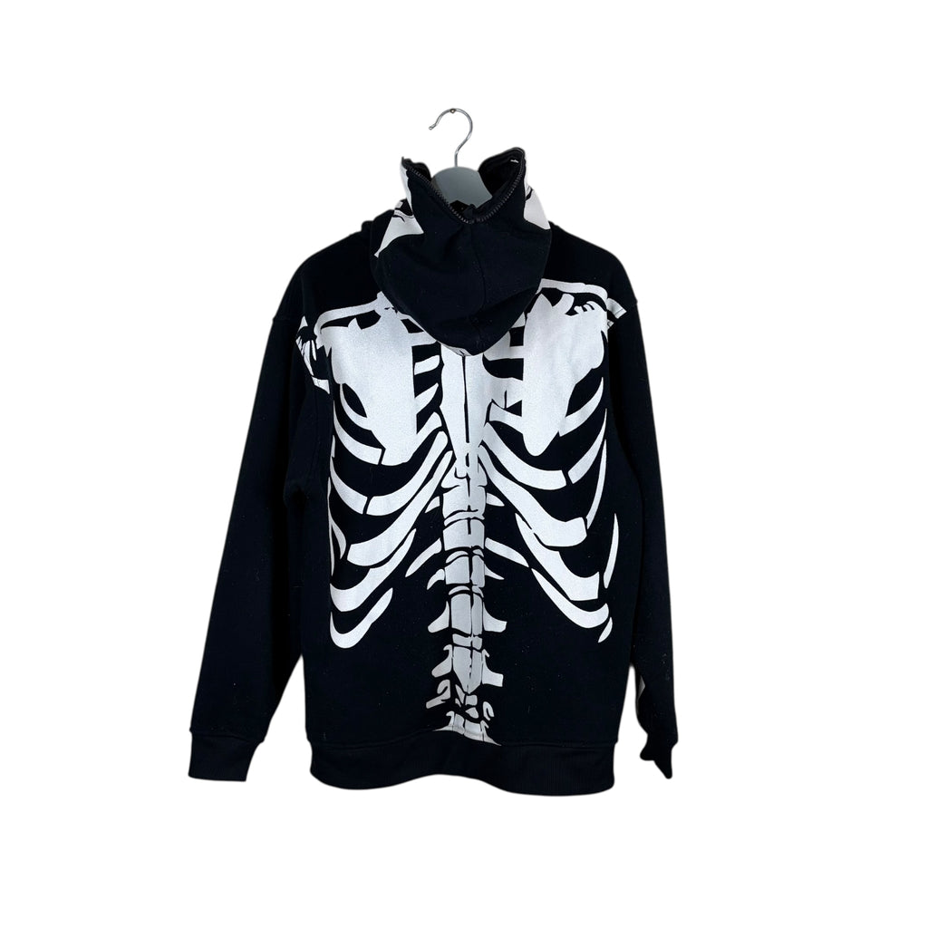 Vintage Mecca Y2K Skeleton Full Zip Hoodie Black
