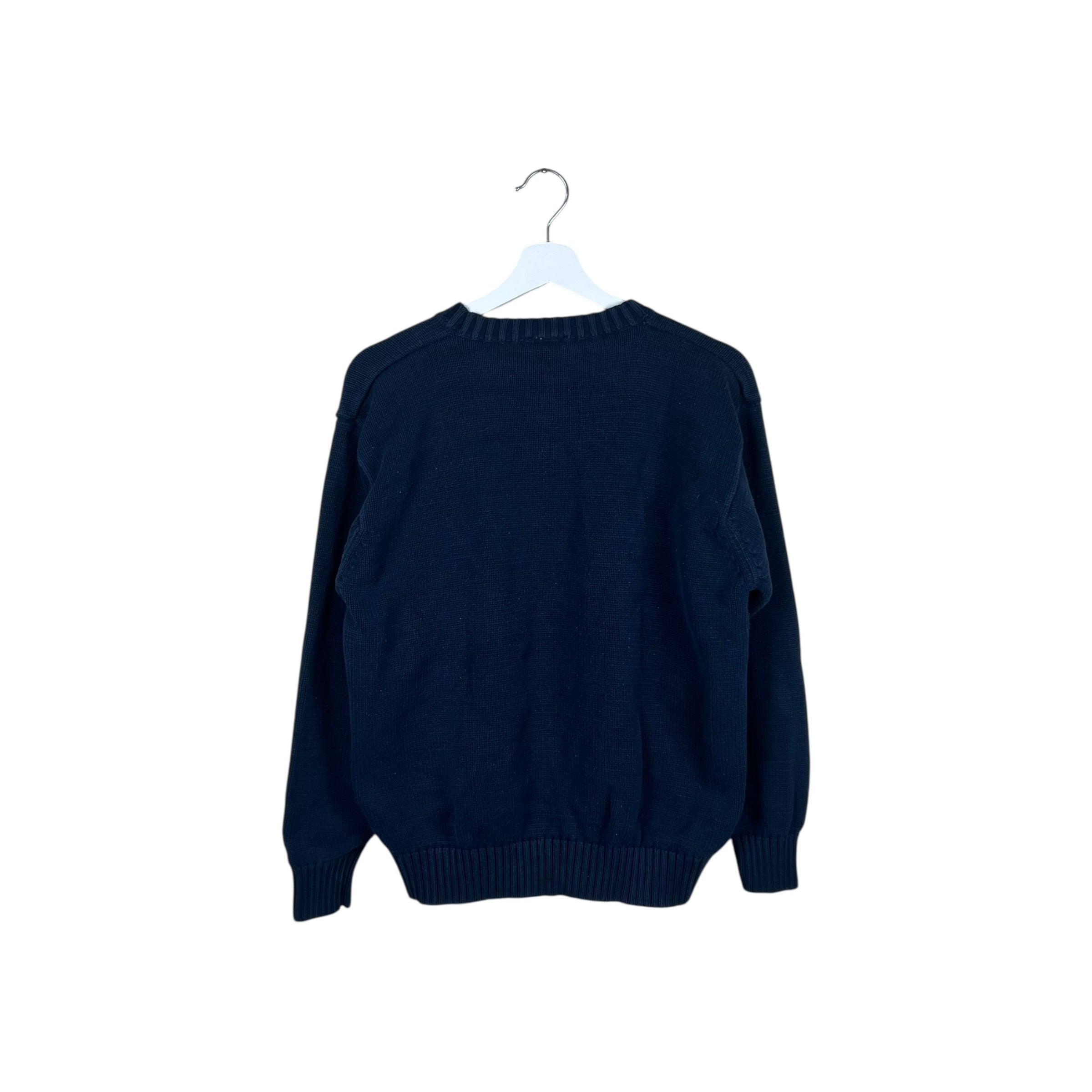 Vintage Tommy Hilfiger Women’s Crest Logo Knit Navy Blue