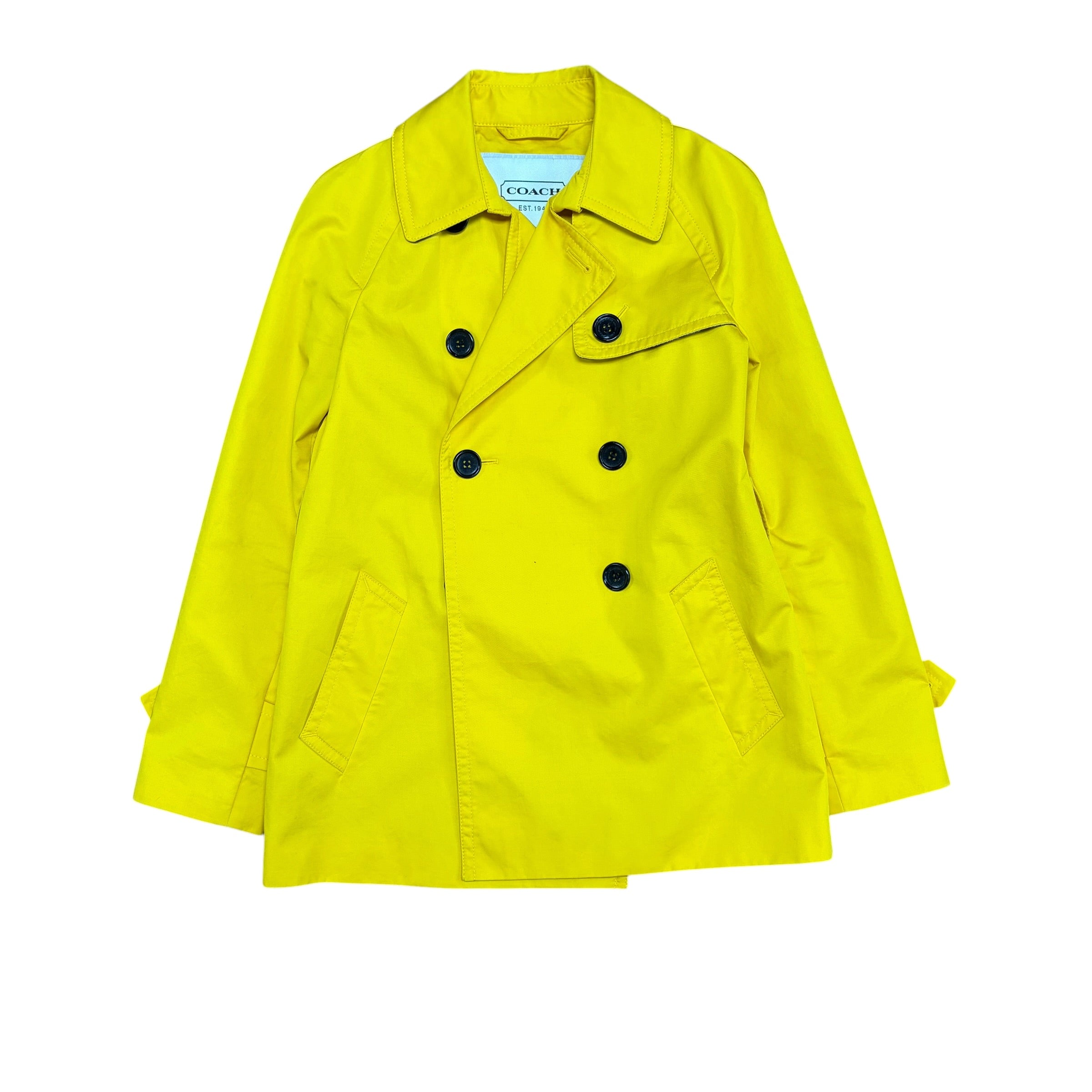 Vintage Coach Women’s Double Breast Trench Coat Bright Yellow