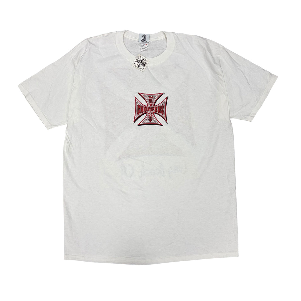 Vintage West Coast Choppers Long Beach CA Red Cross White