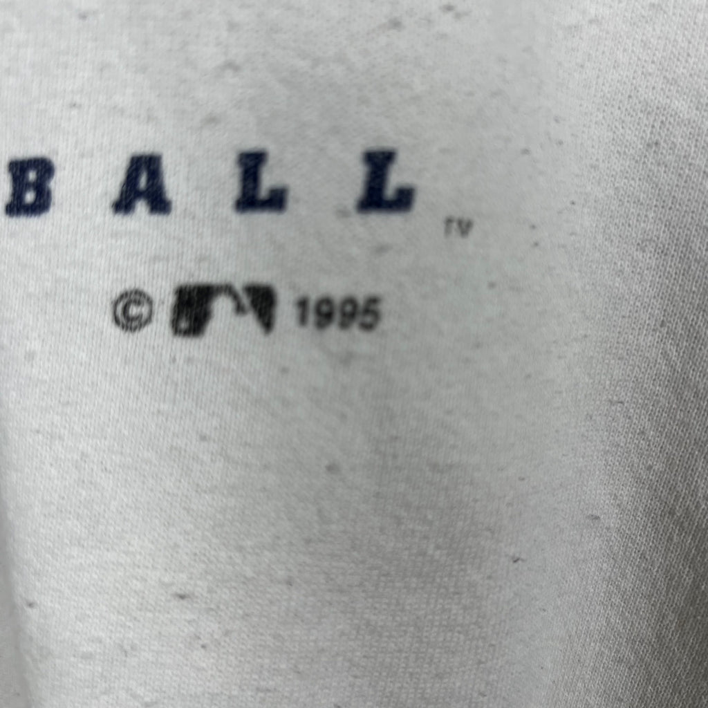1995 MLB World Series Atlanta Braves vs Cleveland Indians Arch Logo Crewneck White