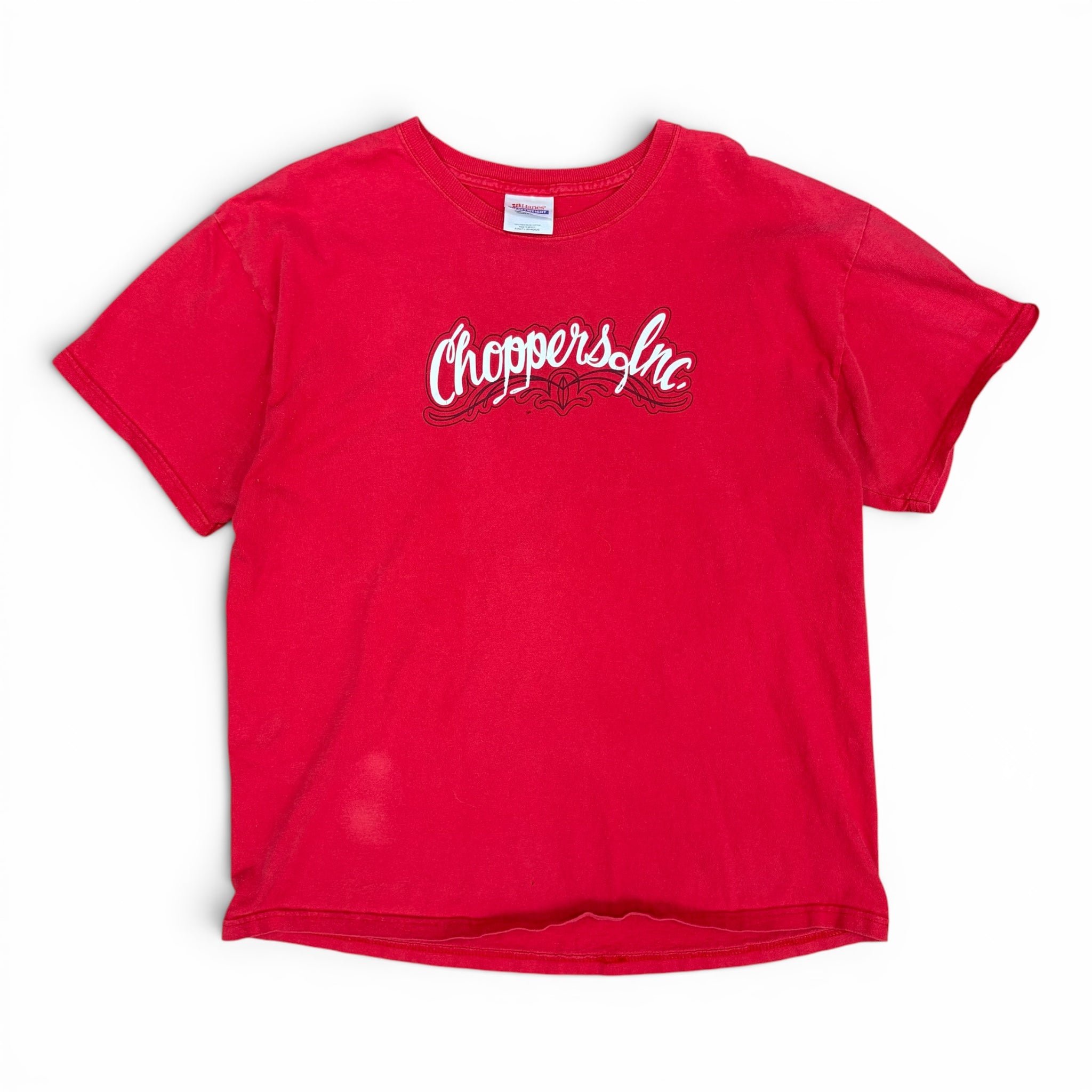Vintage Choppers Inc. Flaming Logo Tee Red
