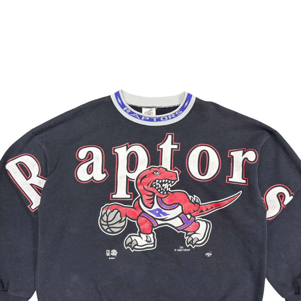 1994 Ravens Athletics NBA Toronto Raptors Big Spellout Logo Crewneck