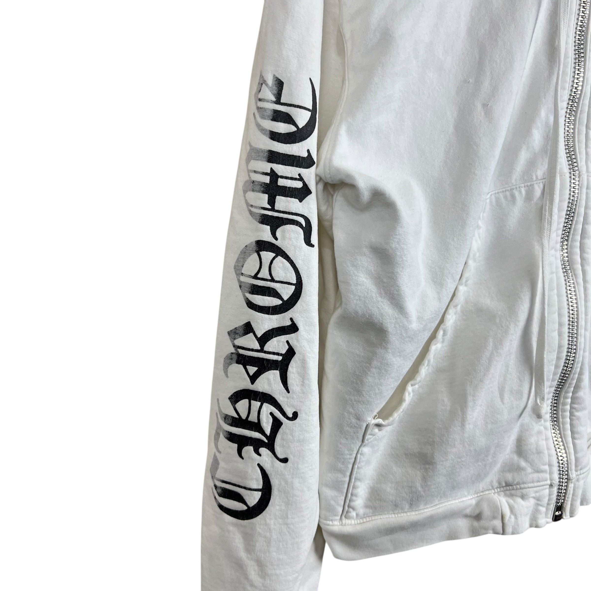 Chrome Hearts Fuck You Zip Up Hoodie White