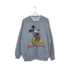 Vintage Walt Disney World Mickey Logo Crewneck Heather Grey