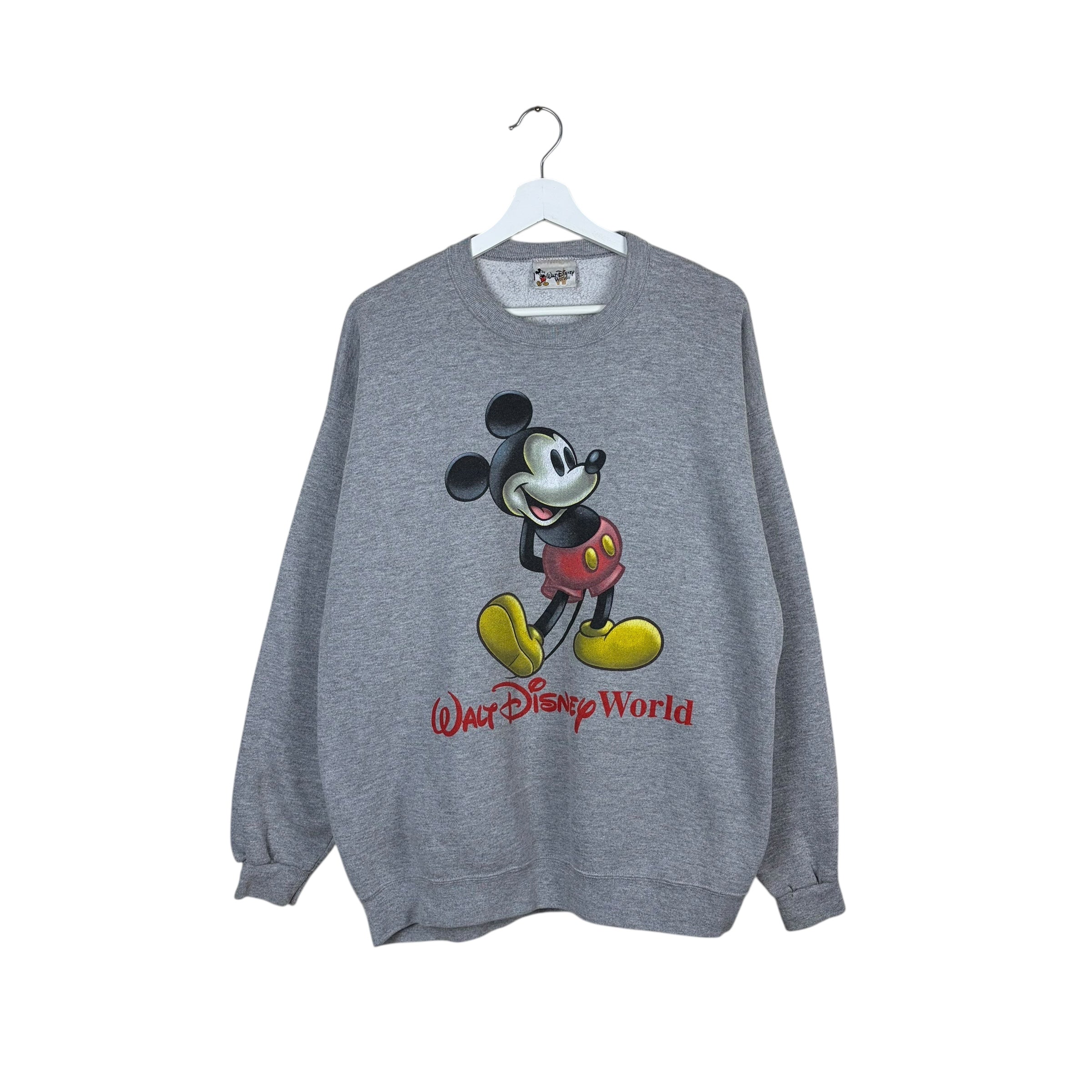 Vintage Walt Disney World Mickey Logo Crewneck Heather Grey