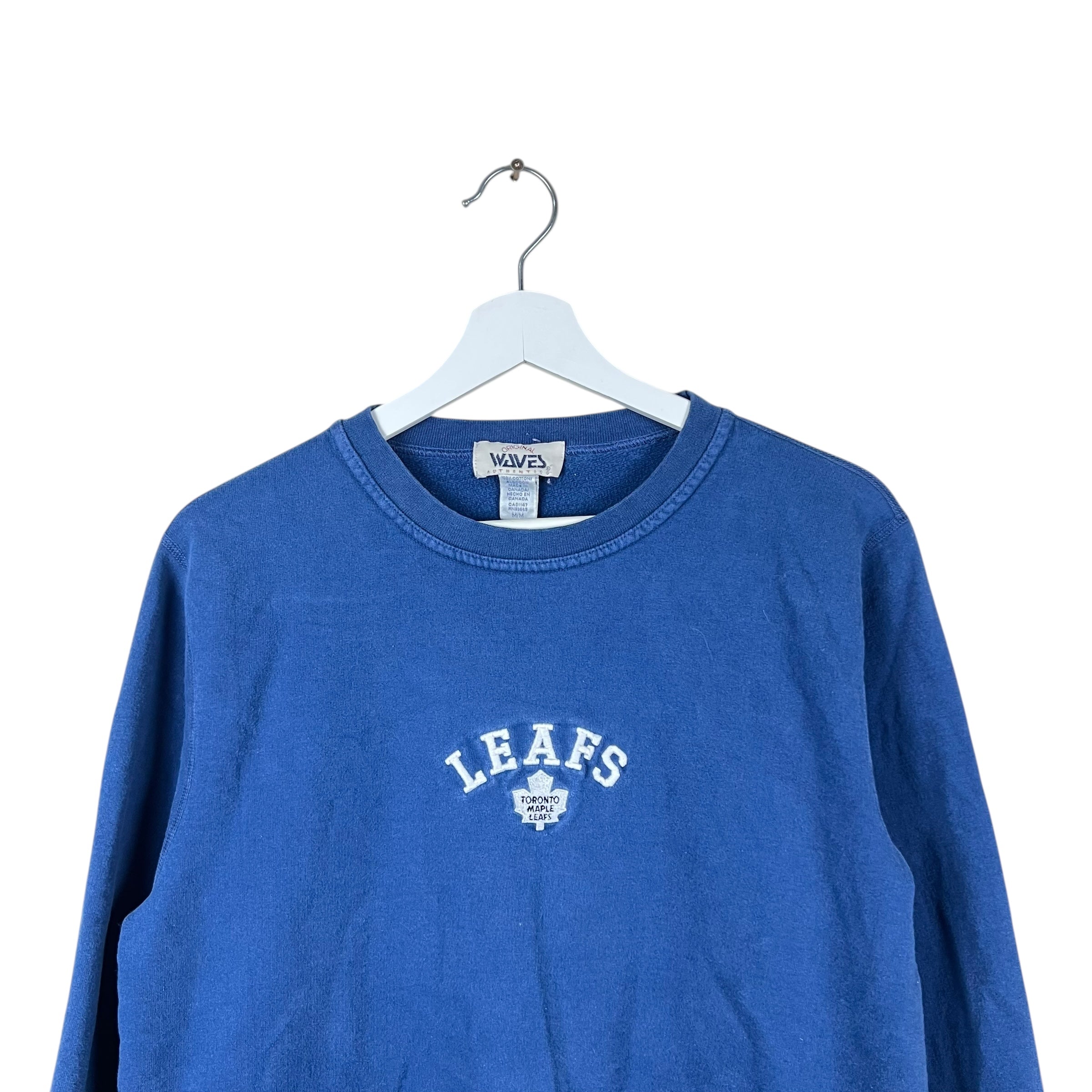 Vintage Waves Women’s NHL Toronto Maple Leafs Small Arch Logo Crewneck Blue