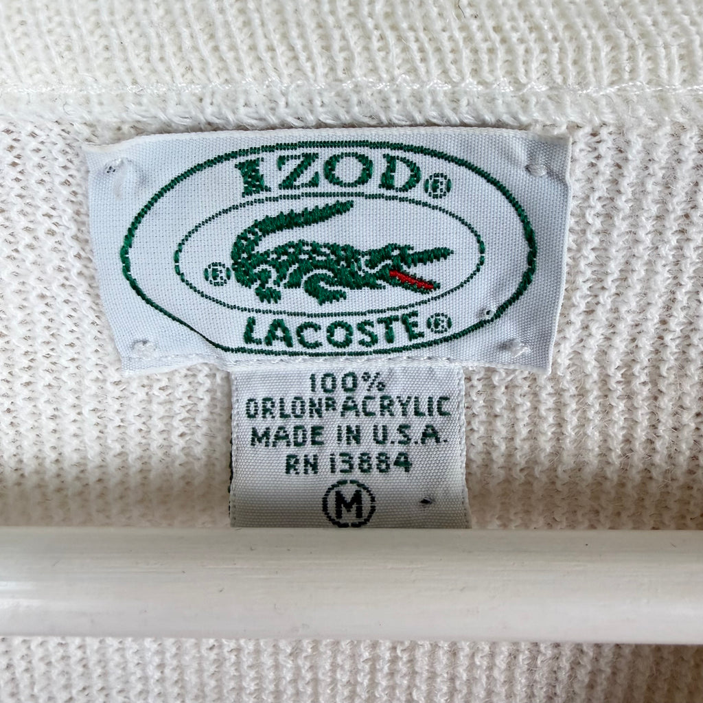 Vintage IZOD x Lacoste V-Neck Logo Knit White