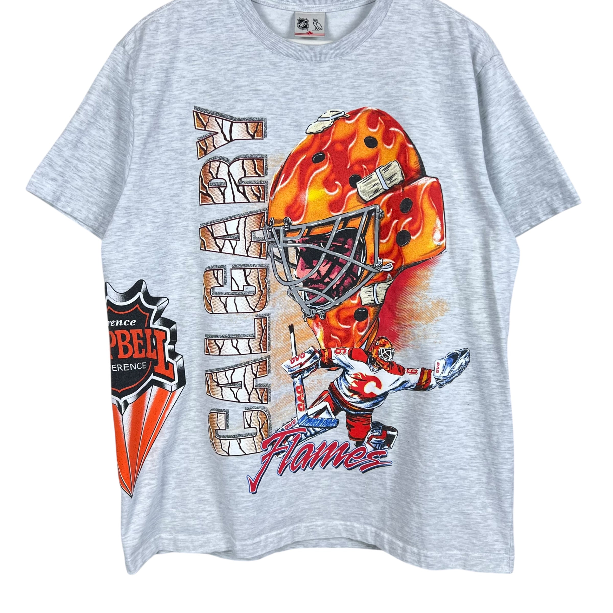 OVO x NHL Calgary Flames 90’s Graphic Tee Ash Heather Grey