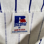Vintage Russell Athletics MLB New York Mets Blank Home Pinstripe Jersey