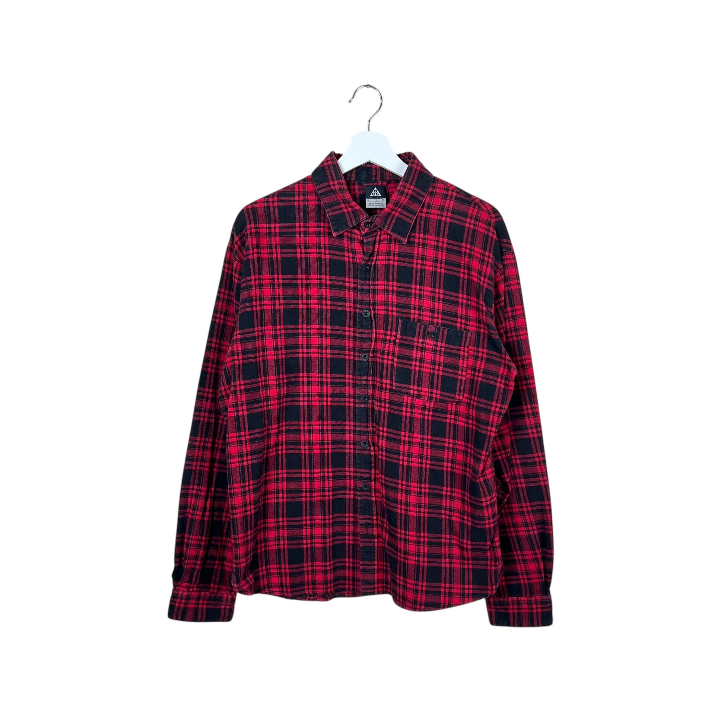 Vintage Nike ACG Long Sleeve Button Up Plaid Red/Black