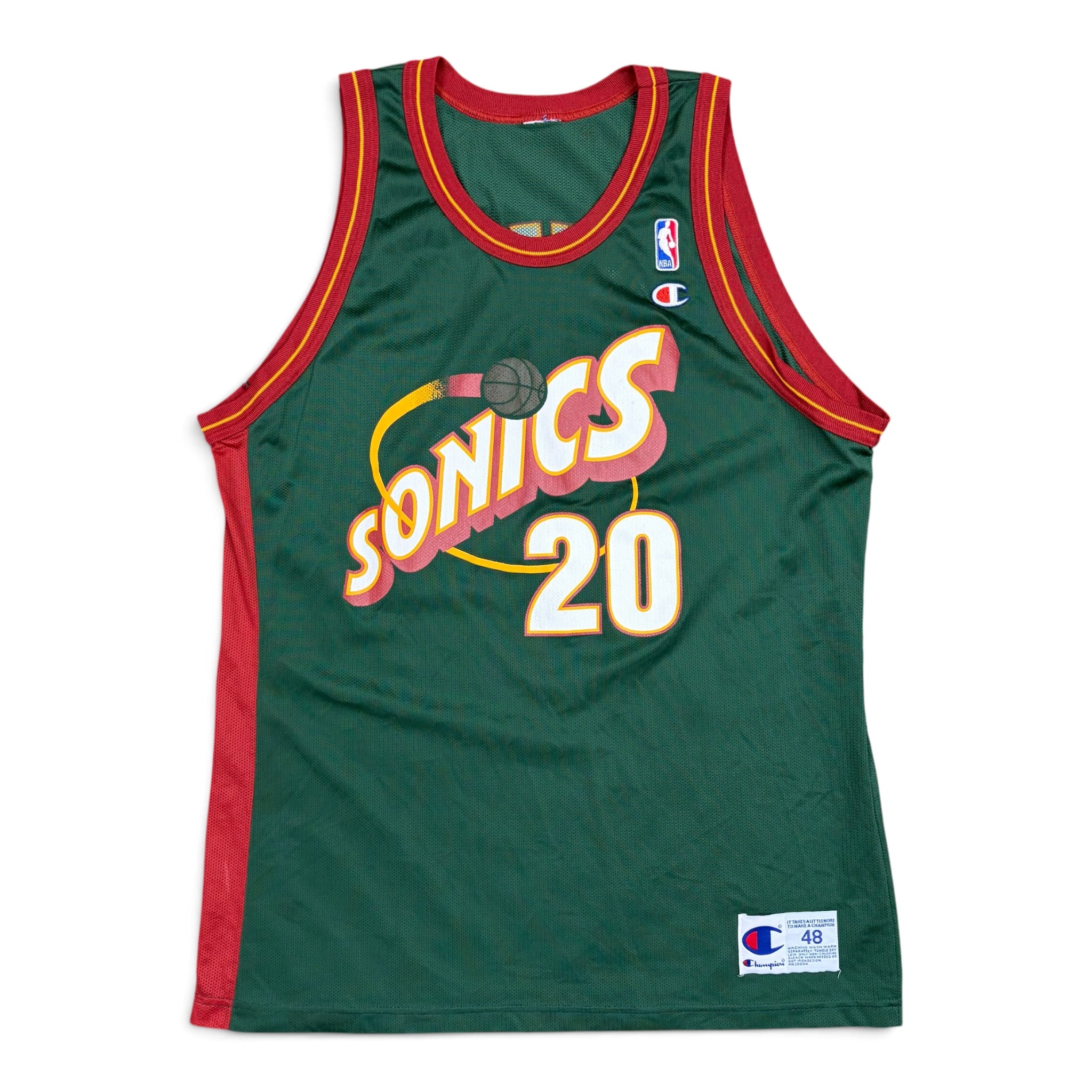 Vintage 90’s Champion NBA Seattle SuperSonics Gary Payton Away Jersey