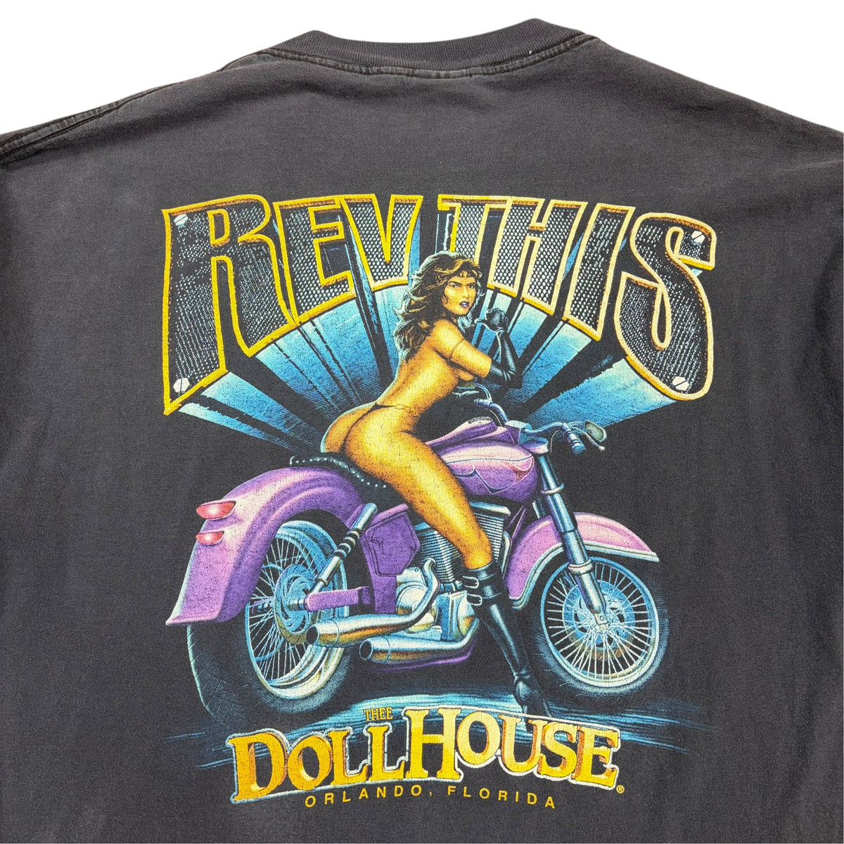 Vintage Doll House “Rev This” Promo Tee Faded Black