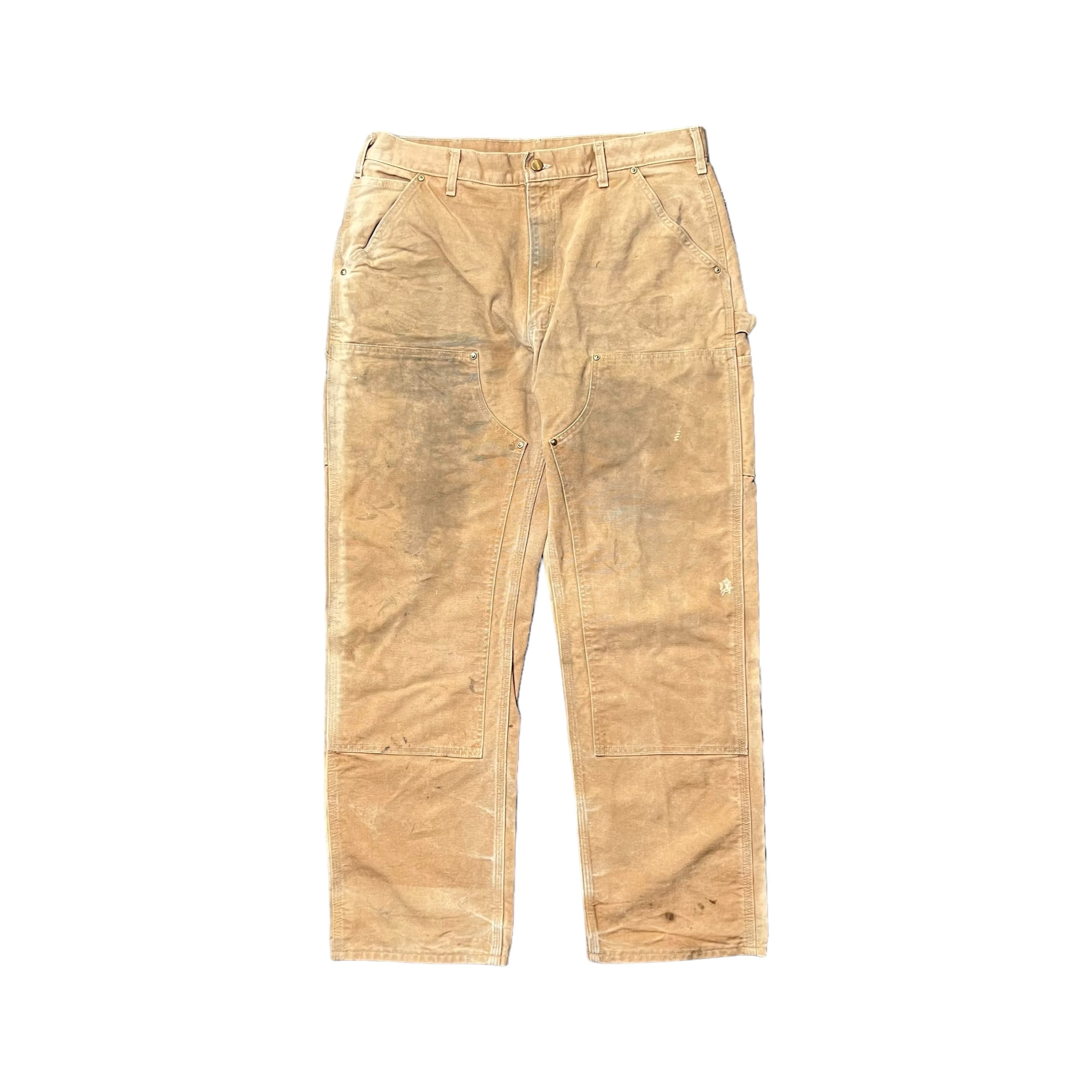 Vintage Carhartt Dungaree Fit Double Knee Carpenter Pants Beige