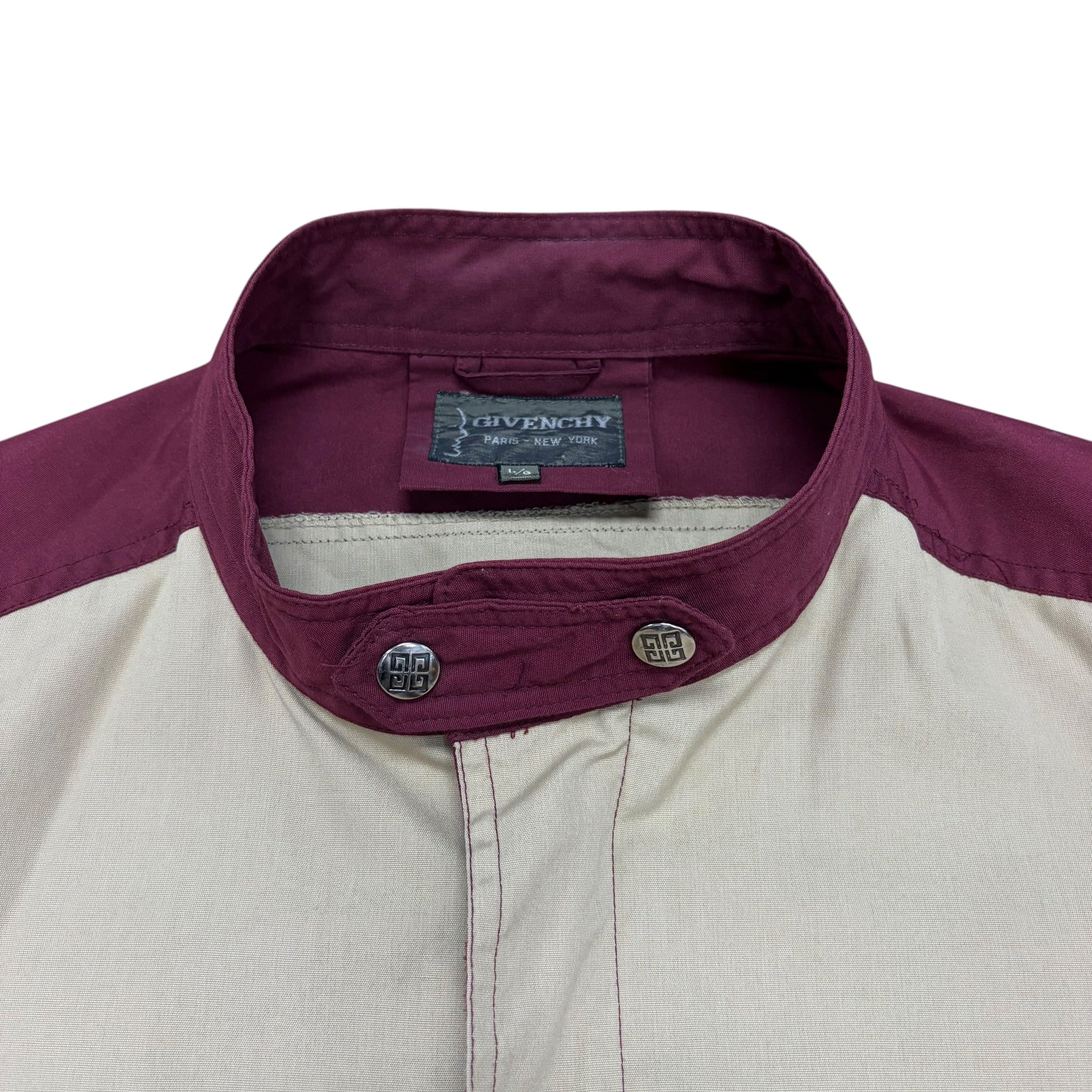 1980’s Givenchy Two Tone Full Zip Jacket Burgundy/Cream