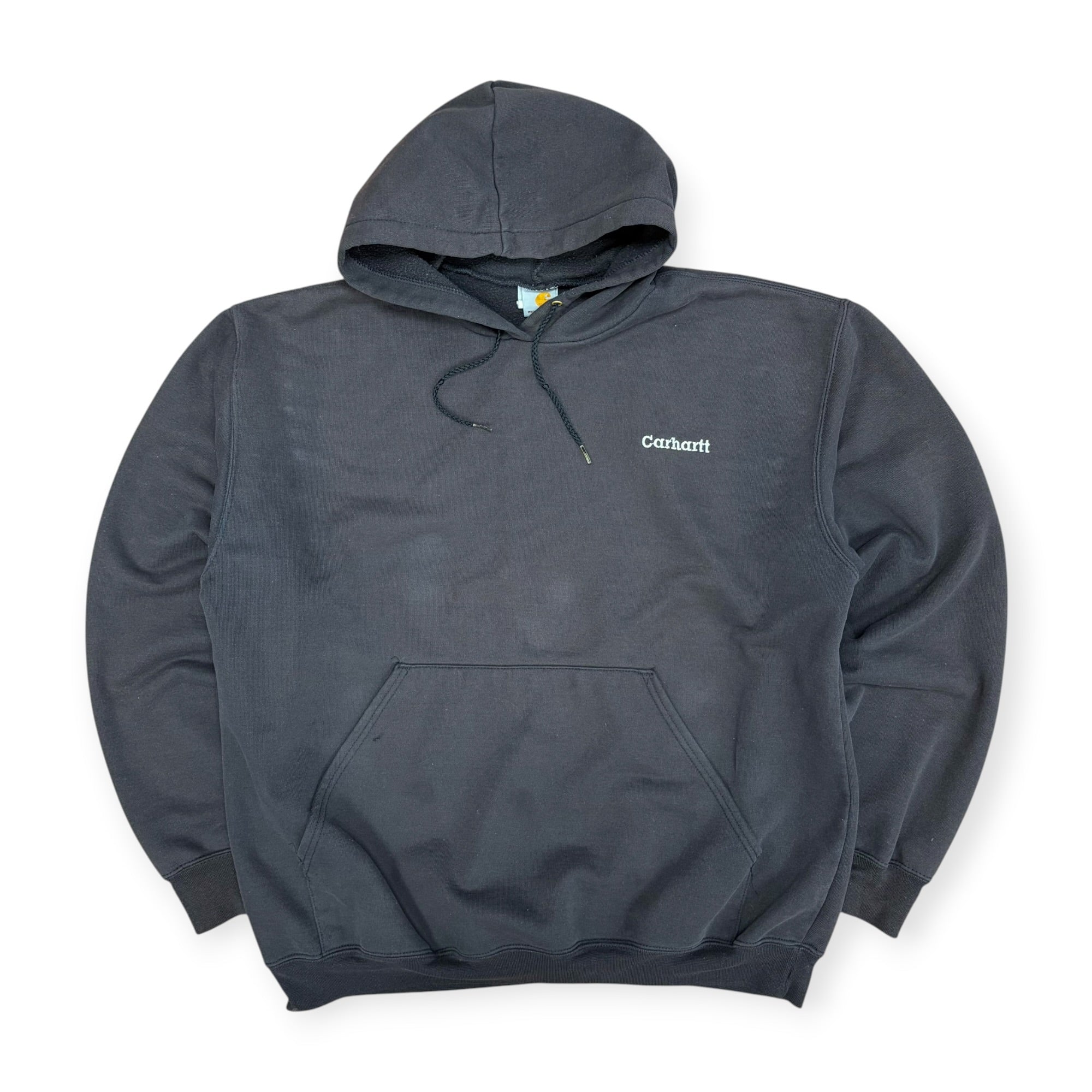 Vintage Carhartt Spellout Hoodie Faded Black
