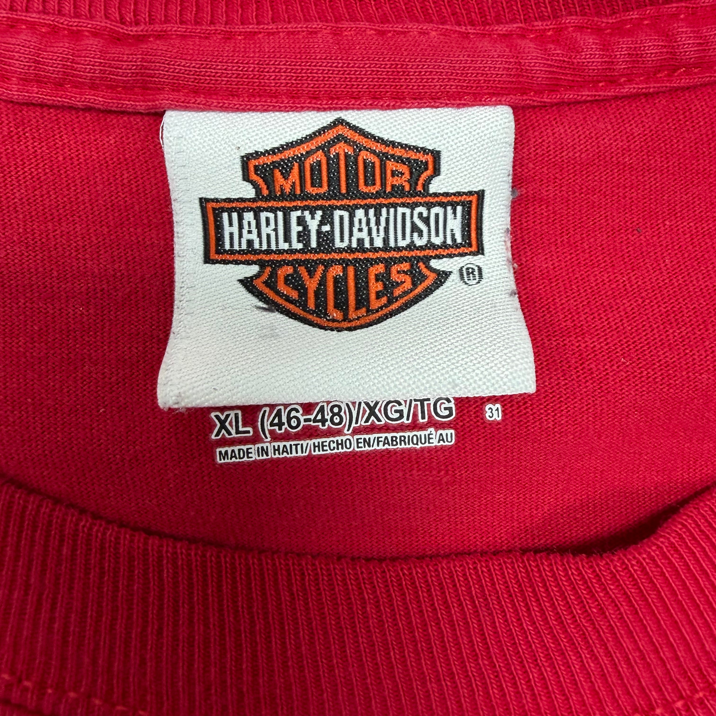 Vintage Harley Davidson Cancun Mexico “Poundin’ Pistons” Longsleeve Red