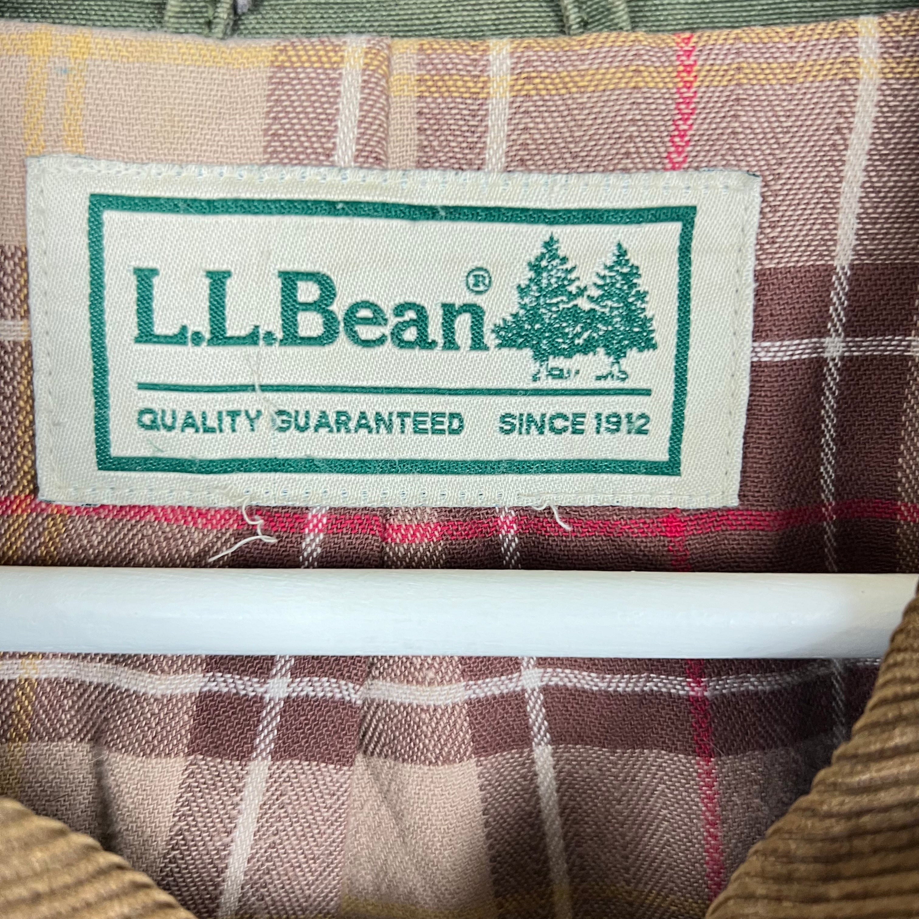 Vintage L.L. Bean Blanket Lined Chore Jacket Sun Faded Green