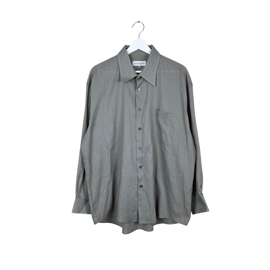 Yves Saint Laurent Single Pocket Button Up Grey