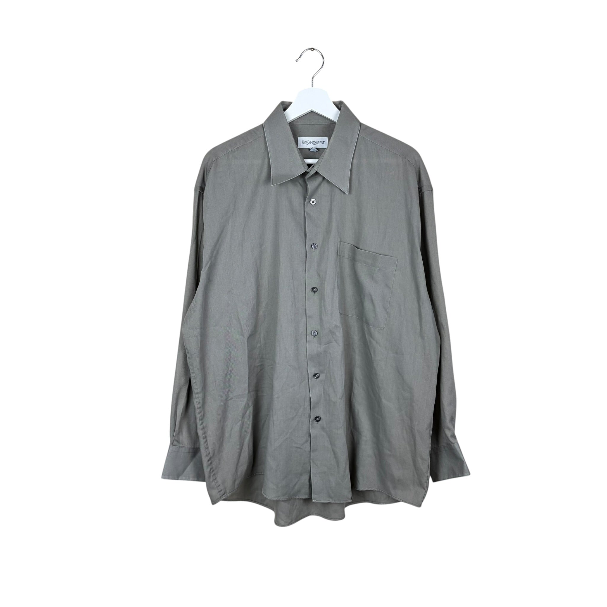 Yves Saint Laurent Single Pocket Button Up Grey