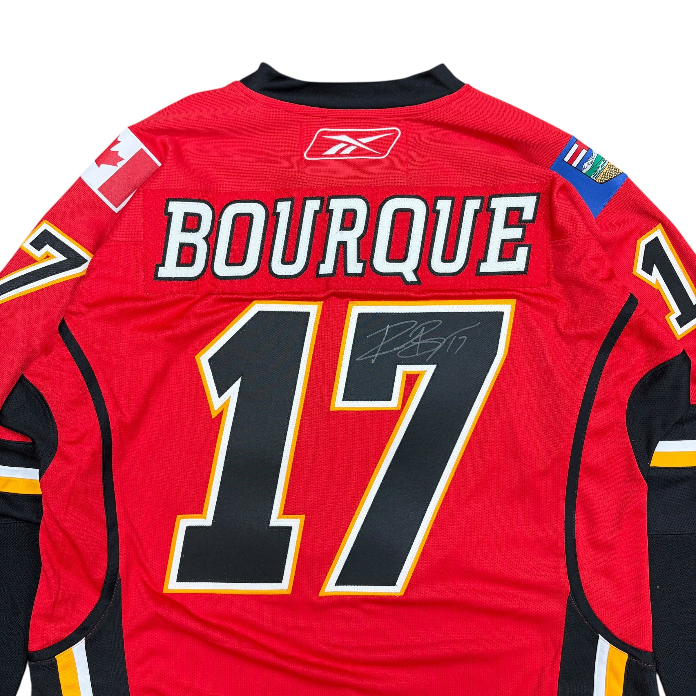 2007 Reebok Calgary Flames Rene Bourque Signed Away Jersey