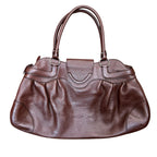 Salvatore Ferragamo Gancini Shoulder Satchel Brown