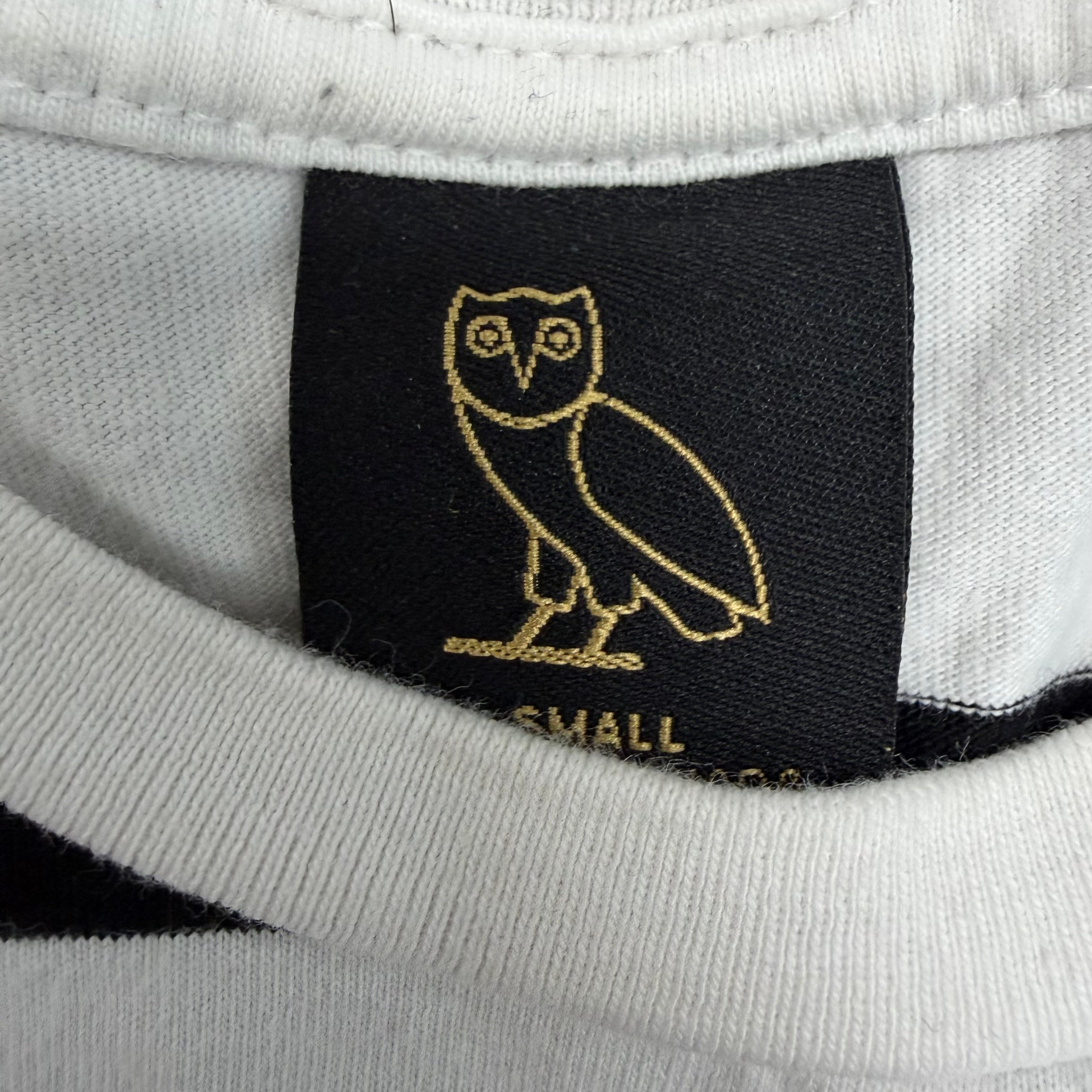 OVO Owl Logo Stripe Black/White Tee