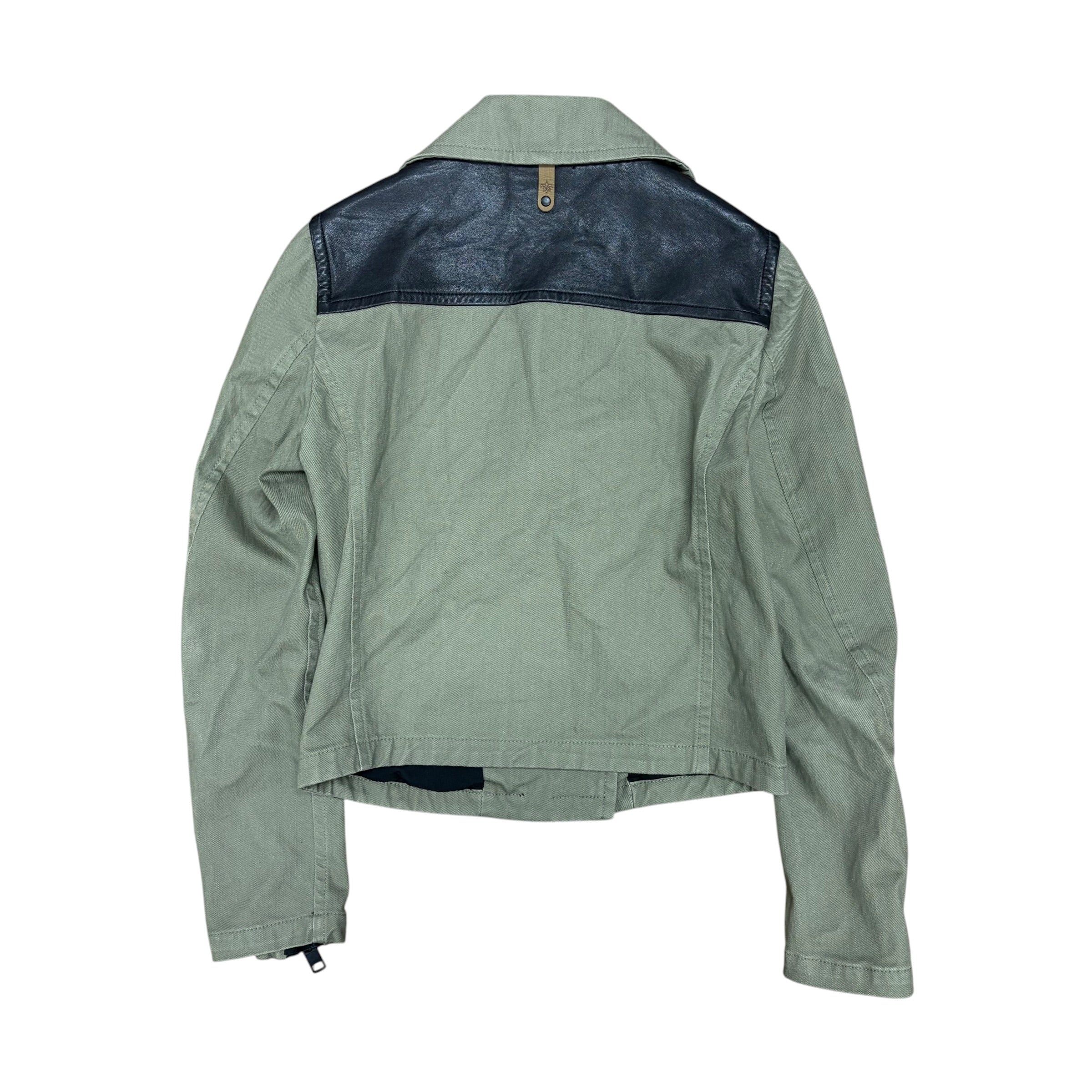 Mackage Women’s Lamb Leather Biker Jacket Green/Black