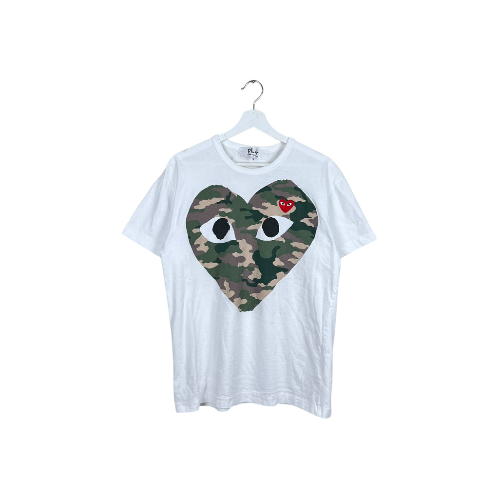 Commes Des Garçon PLAY Camo Heart Tee White
