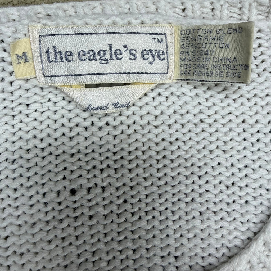 Vintage The Eagle’s Eye Peacock Knit Vest White