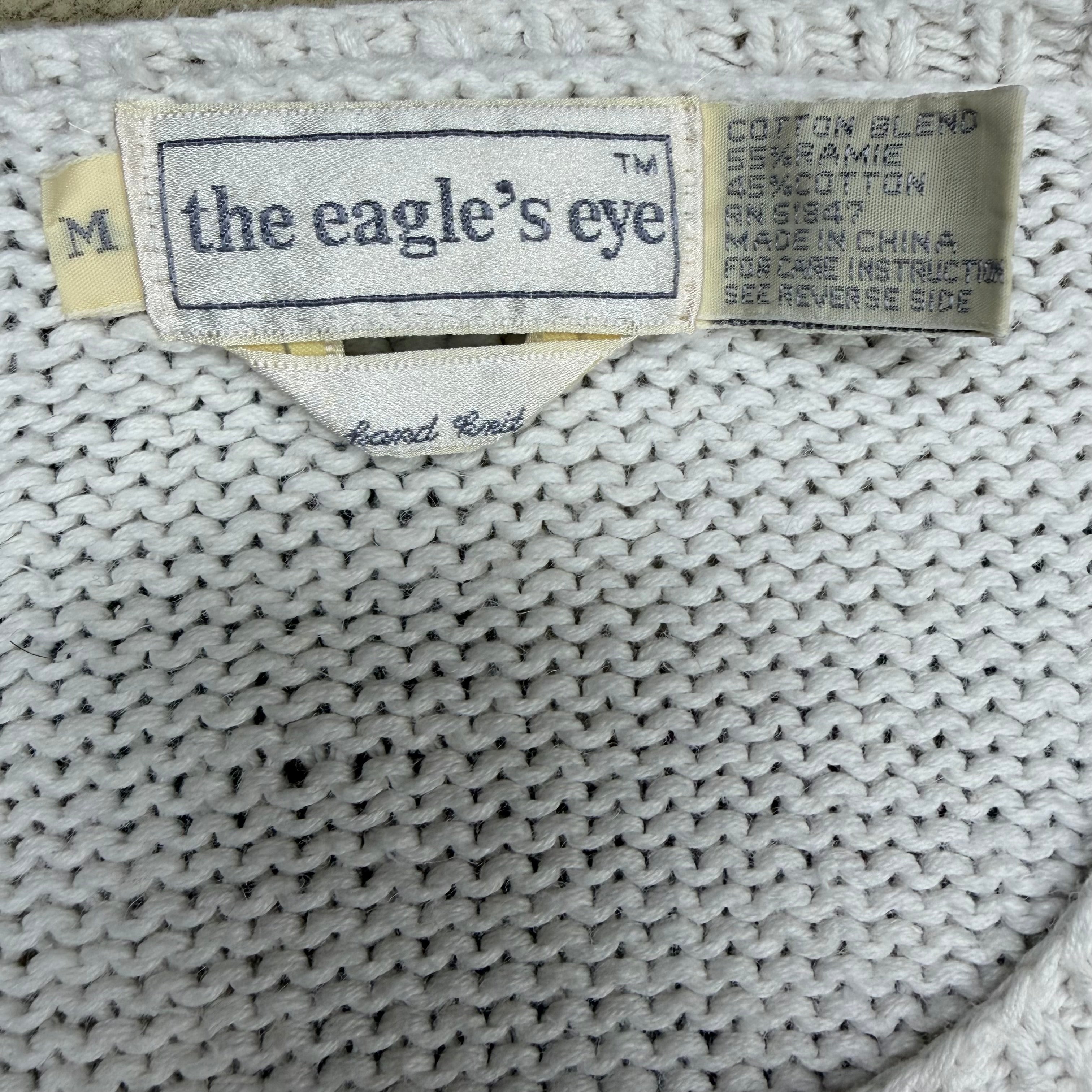 Vintage The Eagle’s Eye Peacock Knit Vest White