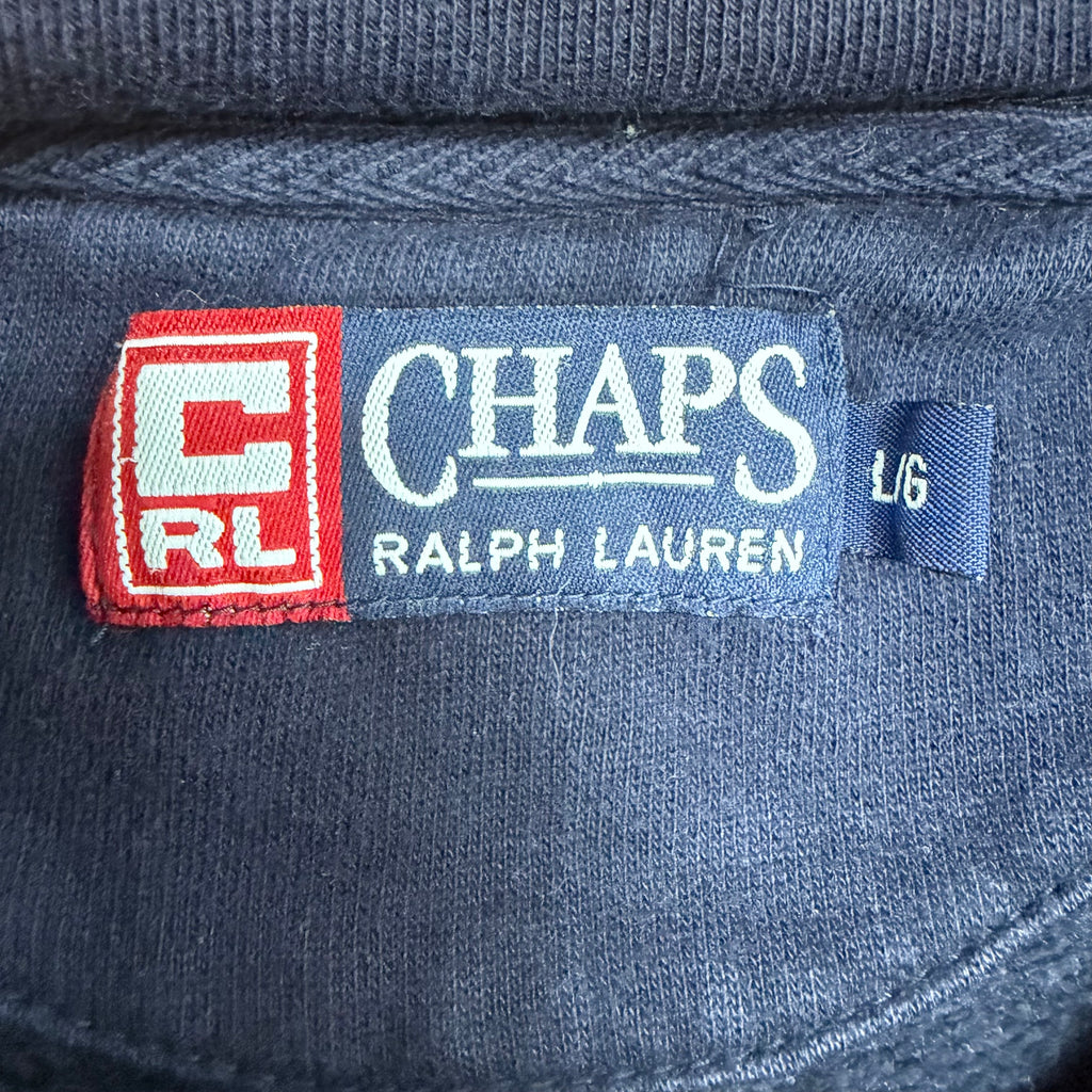 Vintage Chaps By Ralph Lauren Embroidered Logo Crewneck Navy