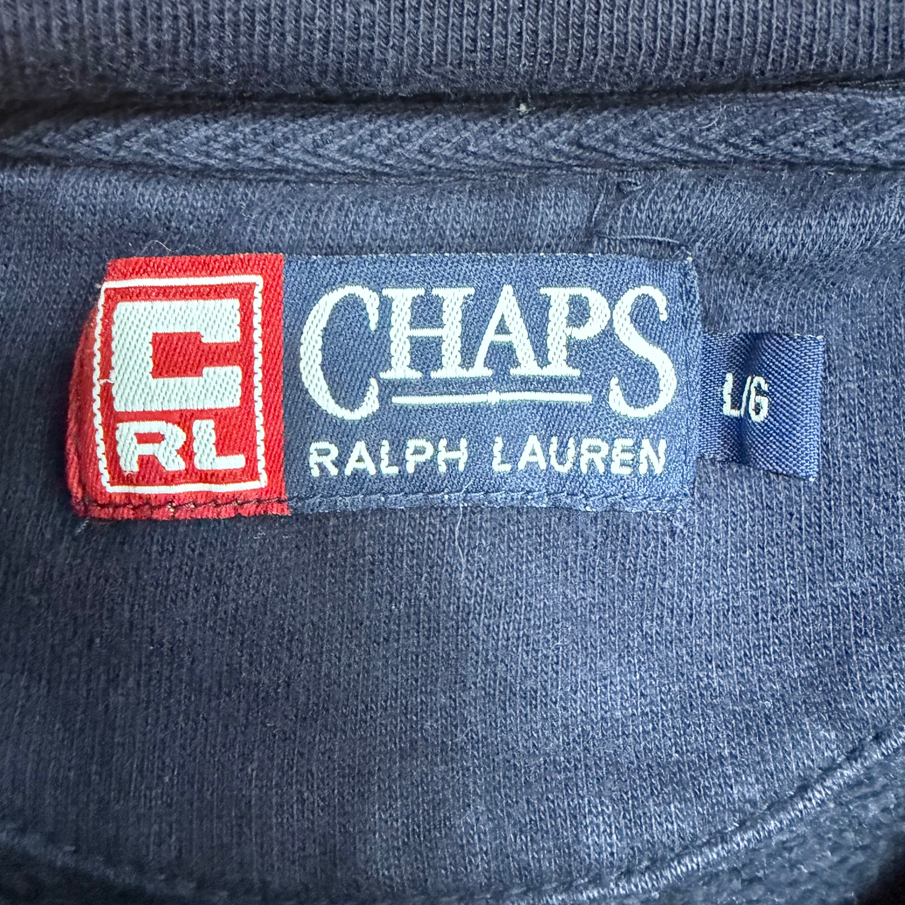 Vintage Chaps By Ralph Lauren Embroidered Logo Crewneck Navy