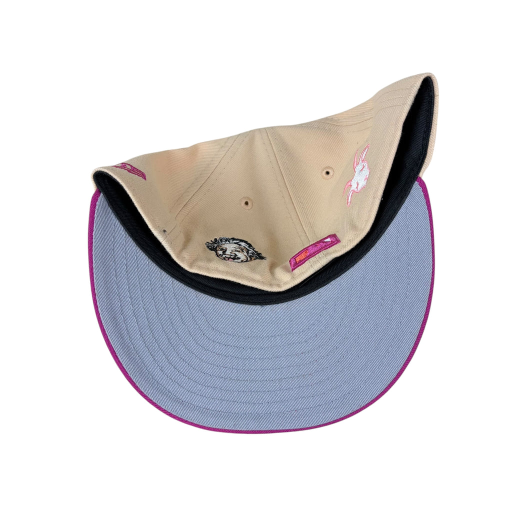 Vintage MLB Oakland Athletics 40th Anniversary Fitted Hat Cream/Pink