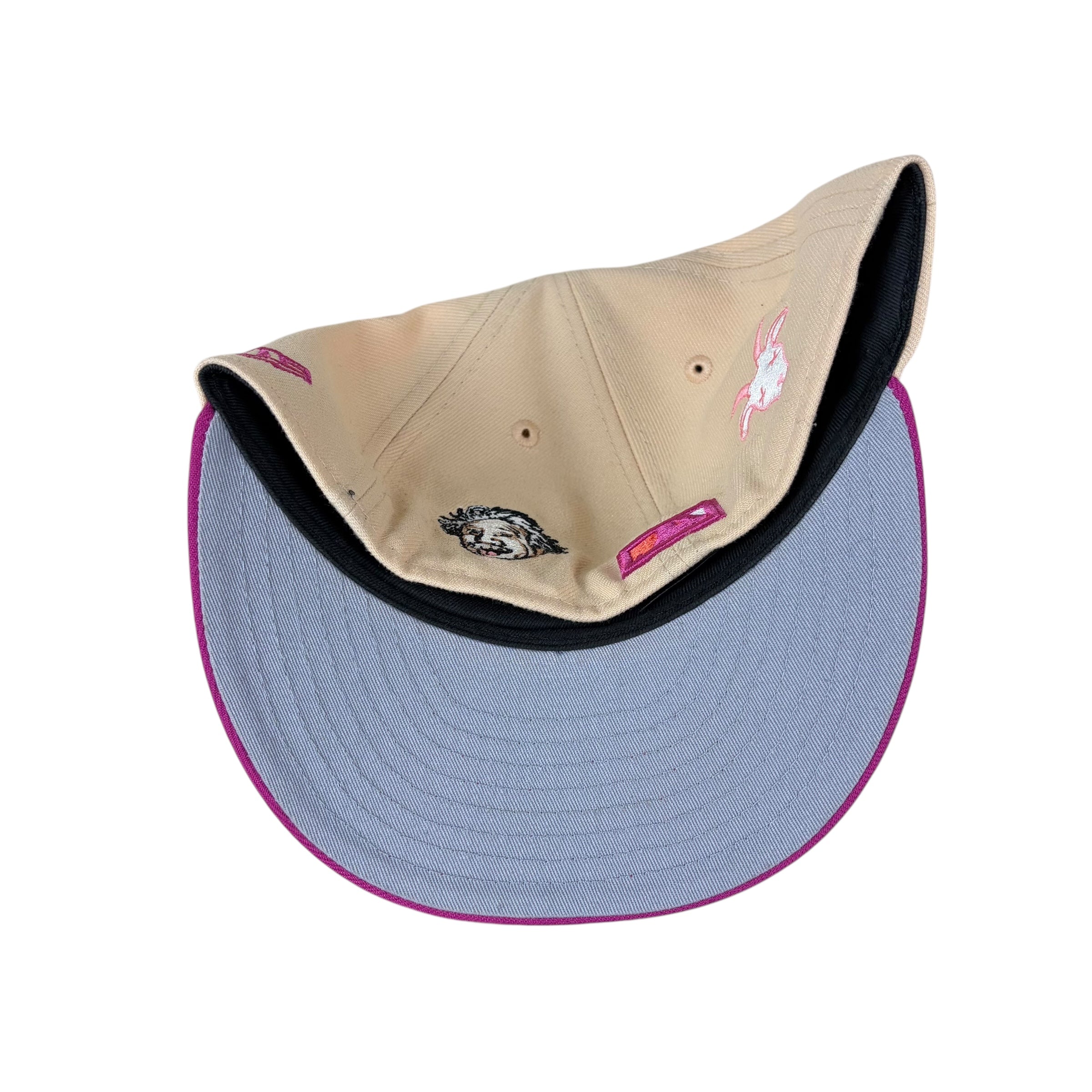 Vintage MLB Oakland Athletics 40th Anniversary Fitted Hat Cream/Pink