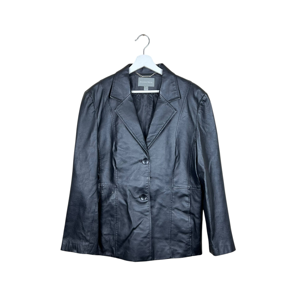 Vintage Beechers Brook Women’s Leather Blazer Jacket Black