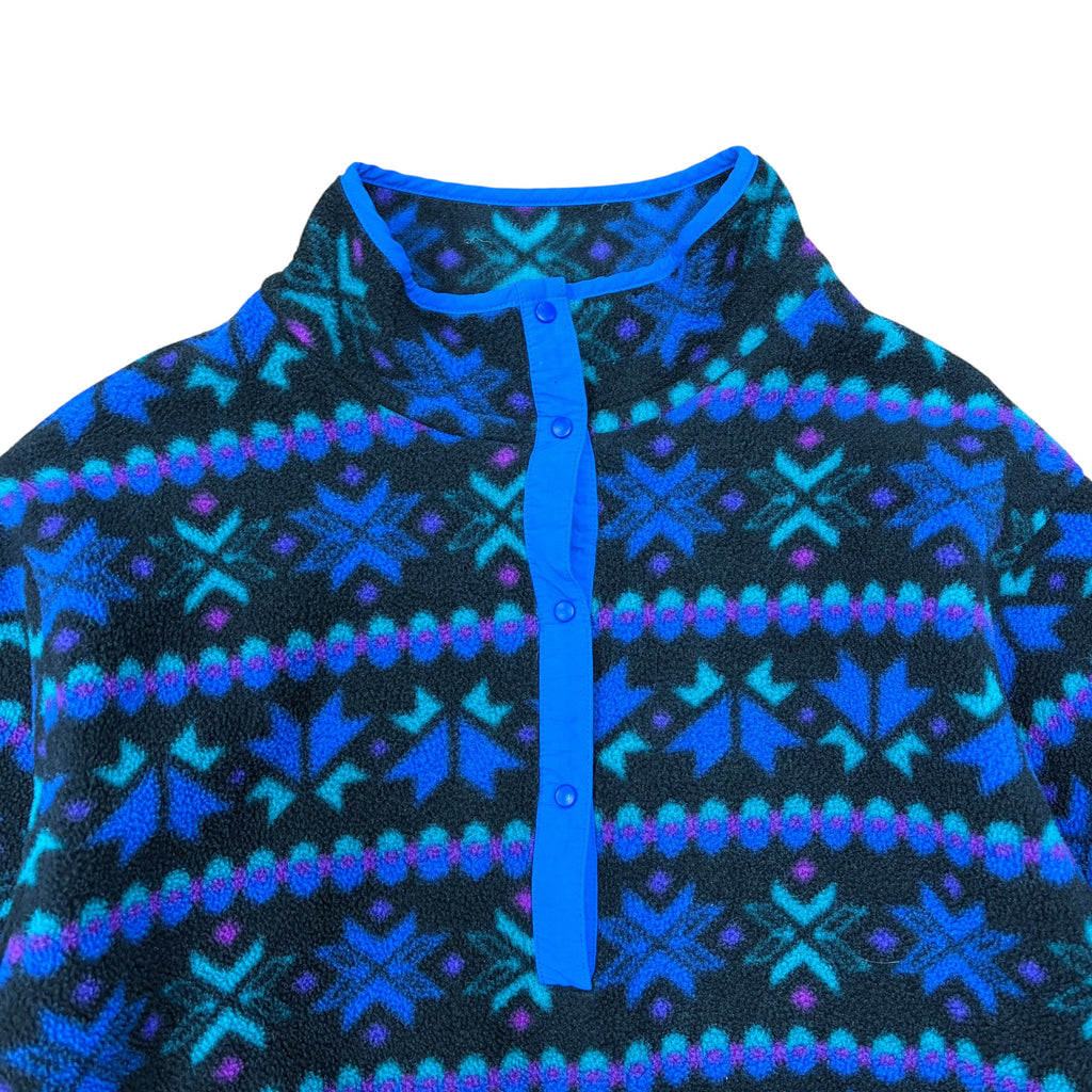 Vintage L.L. Bean Geometric Aztec Snap Button Fleece
