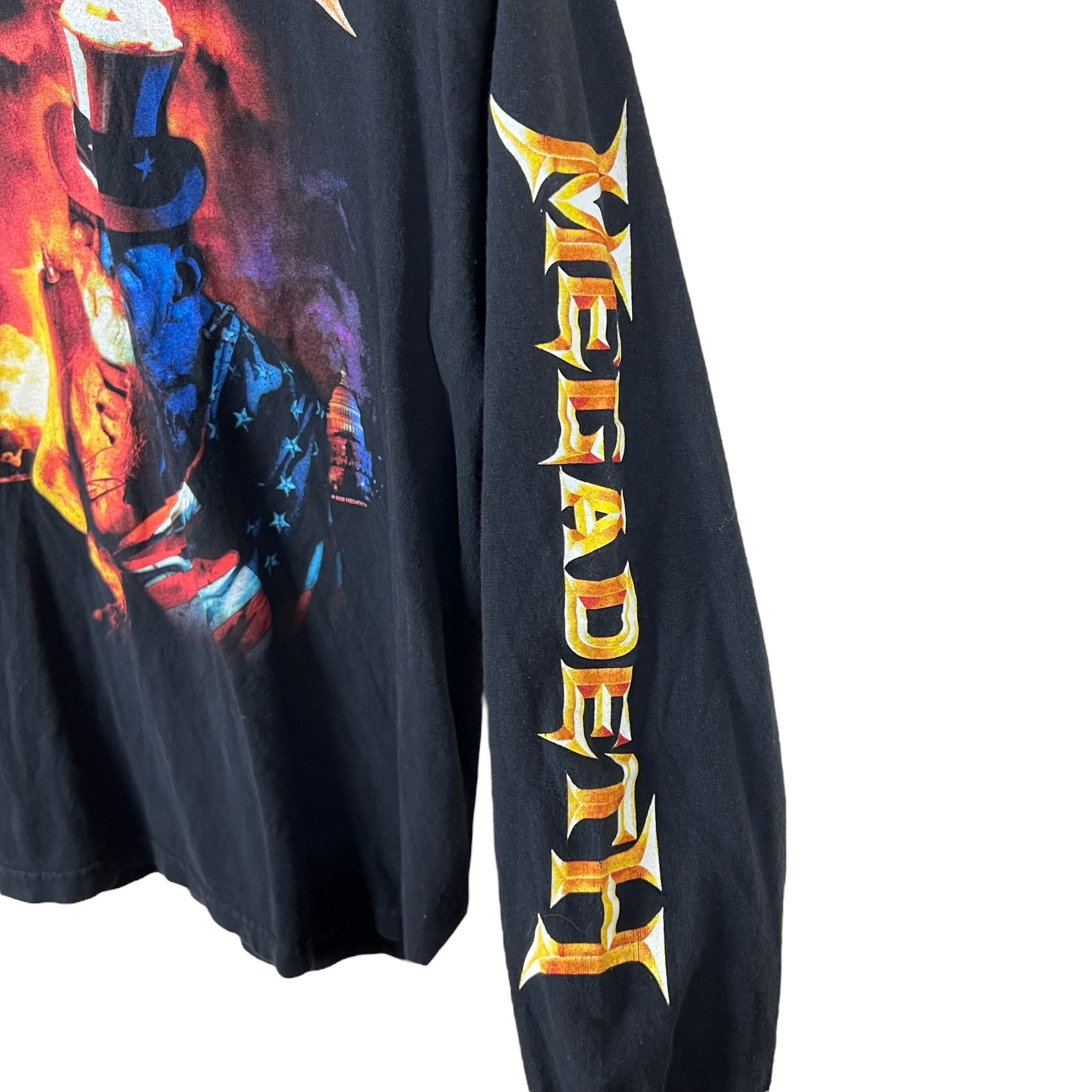 2005 Megadeth Uncle Sam Burning Flag Longsleeve Black