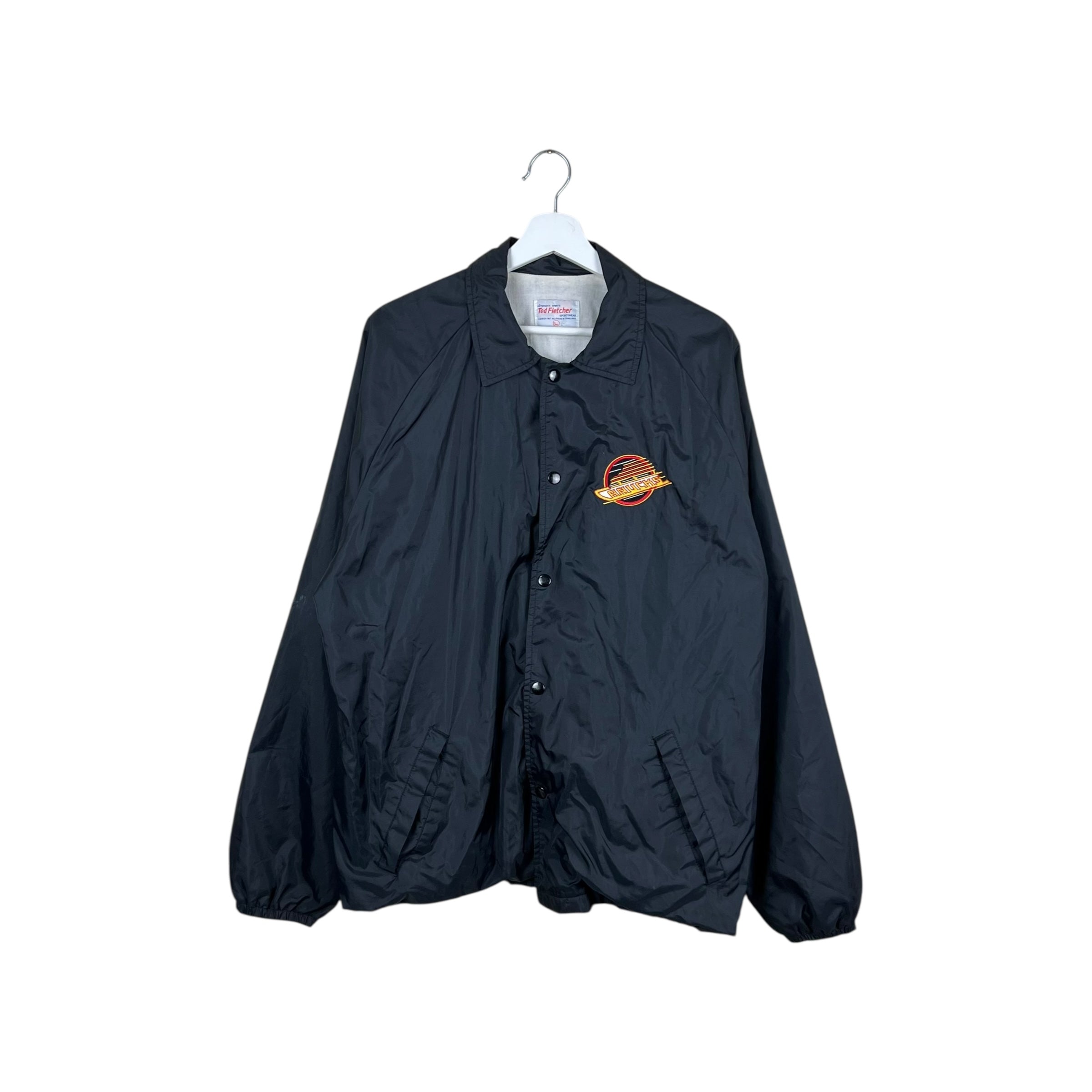Vintage Ted Fletcher NHL Vancouver Canucks Coach’s Jacket Black