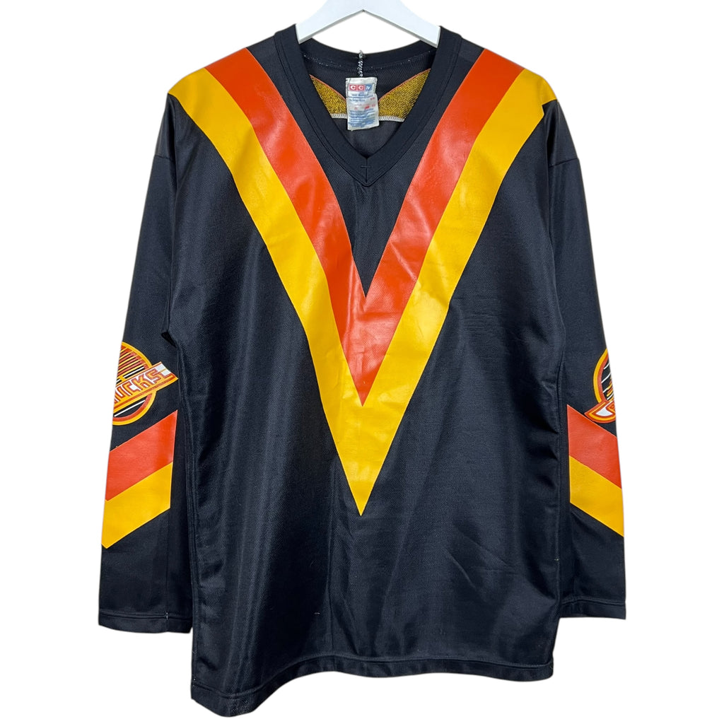 1980 CCM Vancouver Canucks Flying V Blank Jersey Black