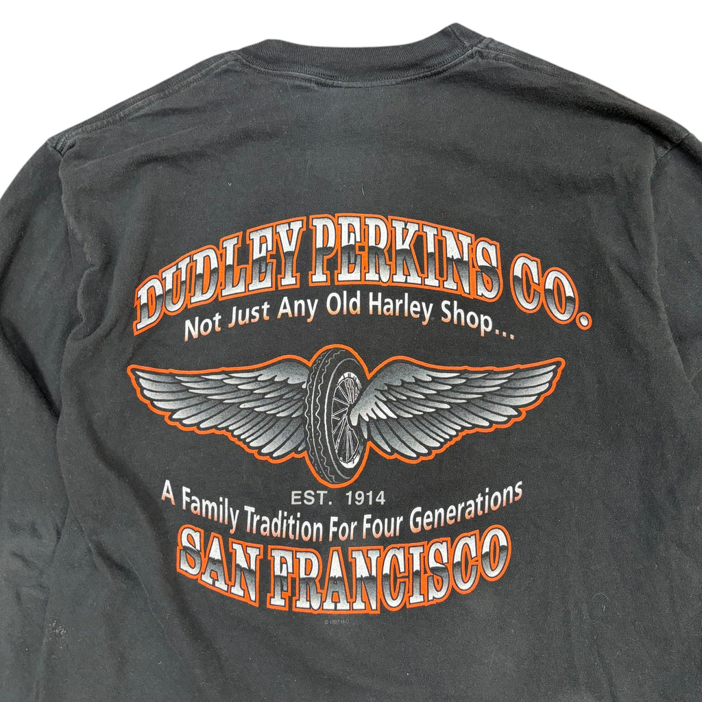 Vintage Harley Davidson Flames Longsleeve Black