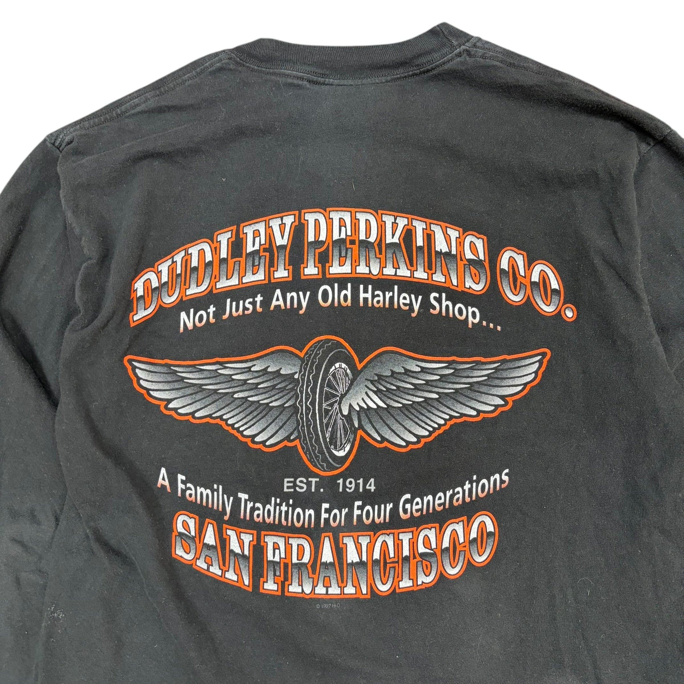 Vintage Harley Davidson Flames Longsleeve Black