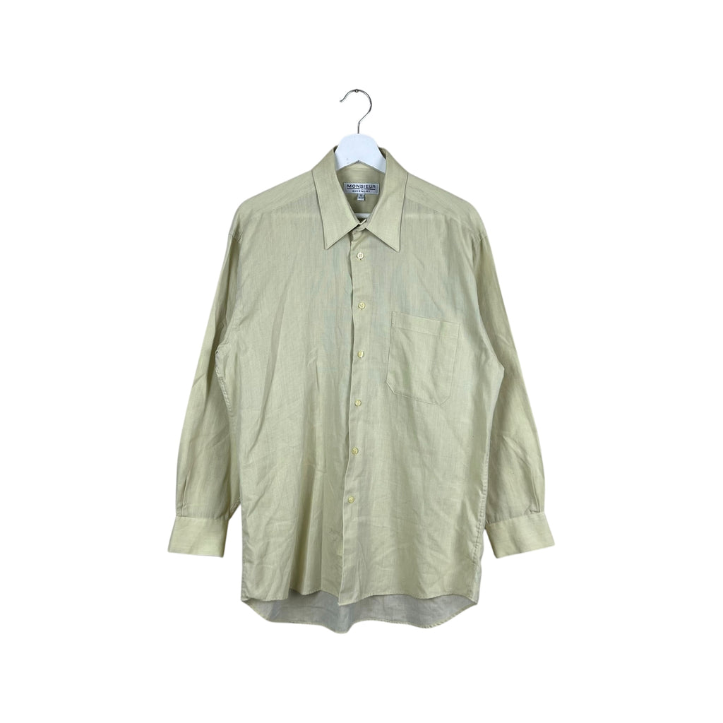 Vintage Monsieur By Givenchy Dress Shirt Pale Yellow