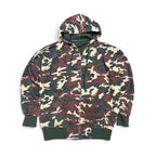 Vintage Military Thermal Lined Hoodie Woodland Camo