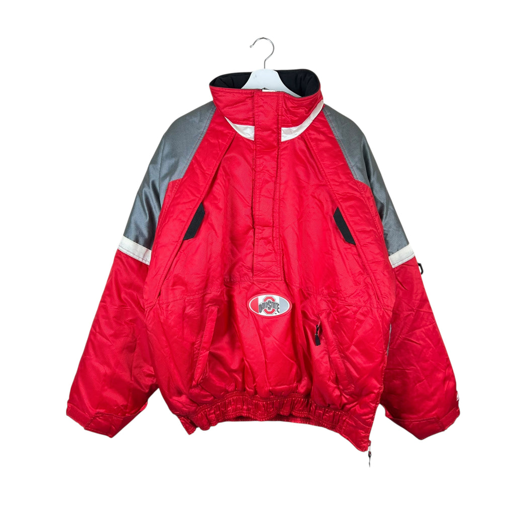 Vintage Starter Ohio State Kangaroo Pouch Puffer Jacket Red
