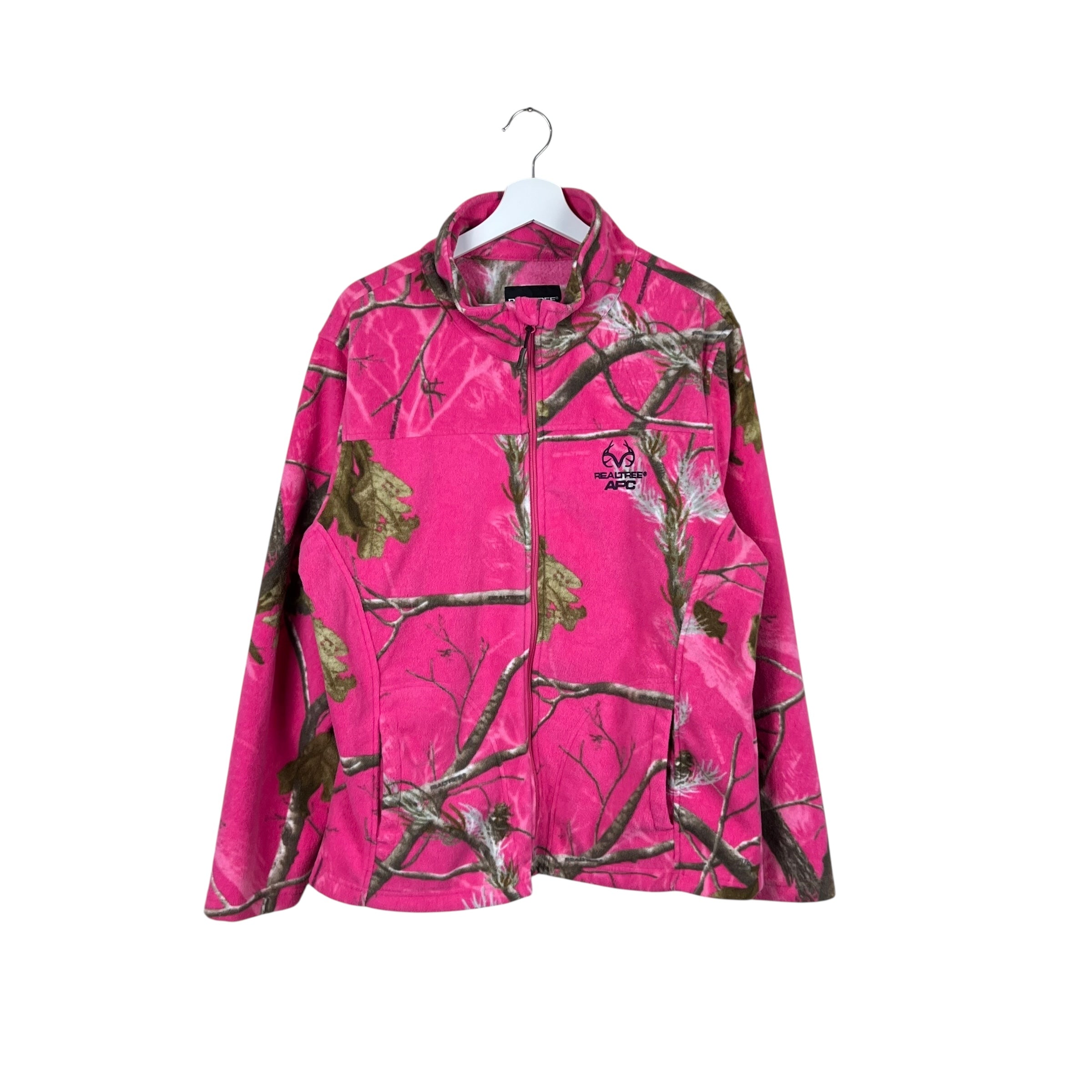Vintage RealTree APC Women’s Zip Up Fleece Pink Camo