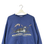 Vintage Raglans Clothing Wilderness Canada Loon Crewneck Navy