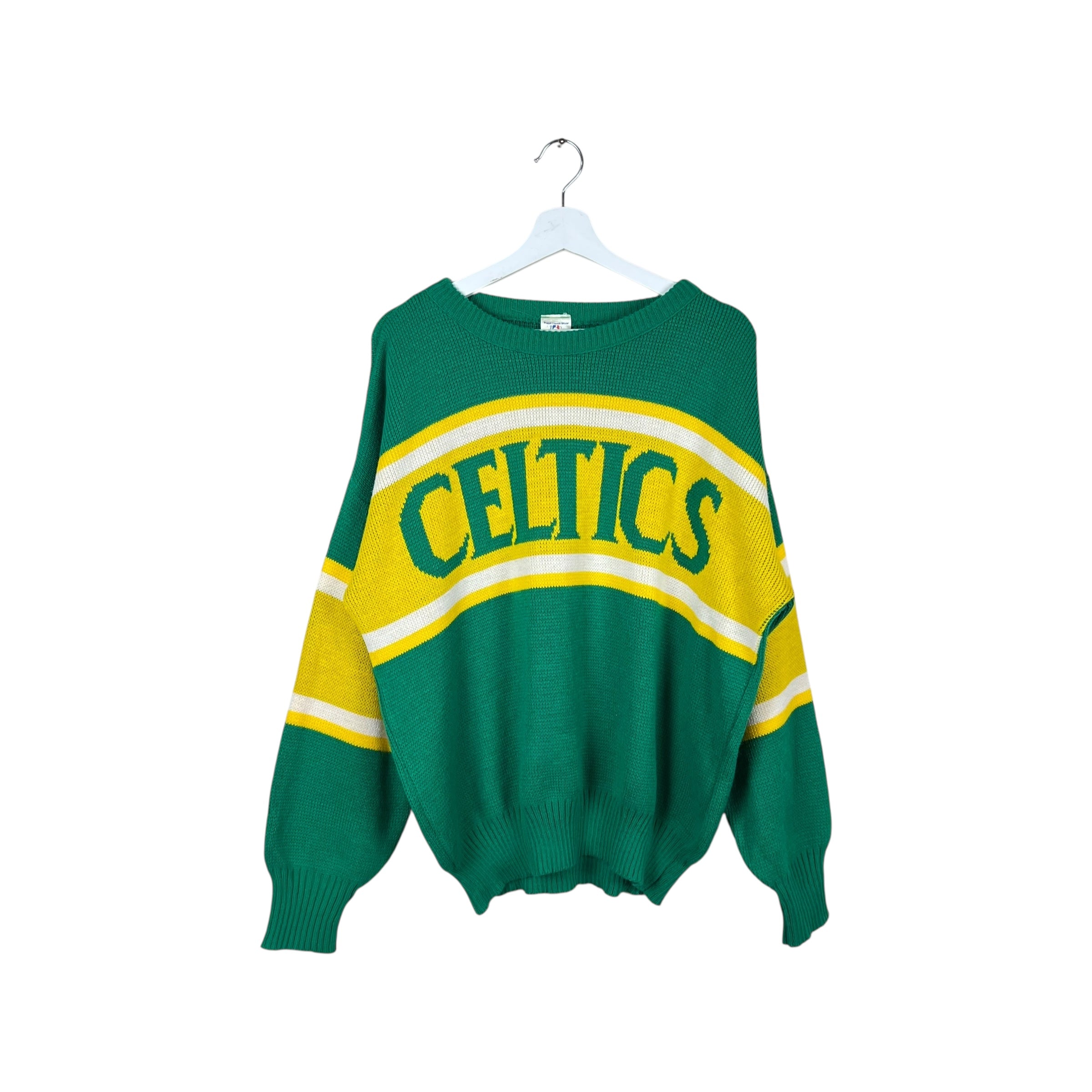 Vintage Ravens Knit NBA Boston Celtics Spellout Stripe Knit Green